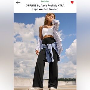 Aerie offline black wide leg leggings / trouser